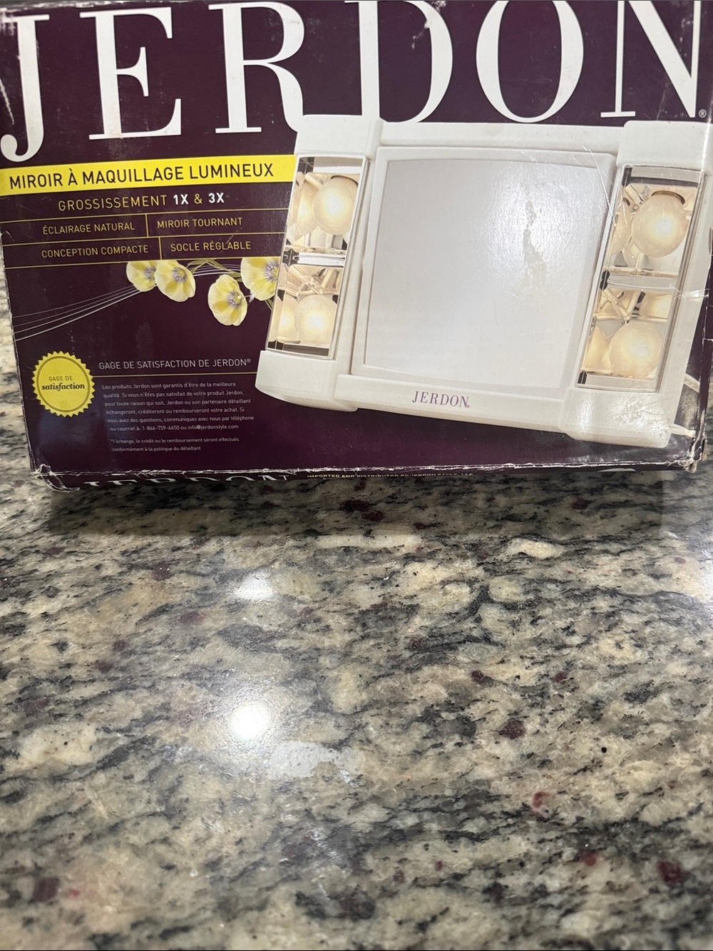 Jerdon White Lighted Makeup Vanity Mirror - 1x/3x Magnification
